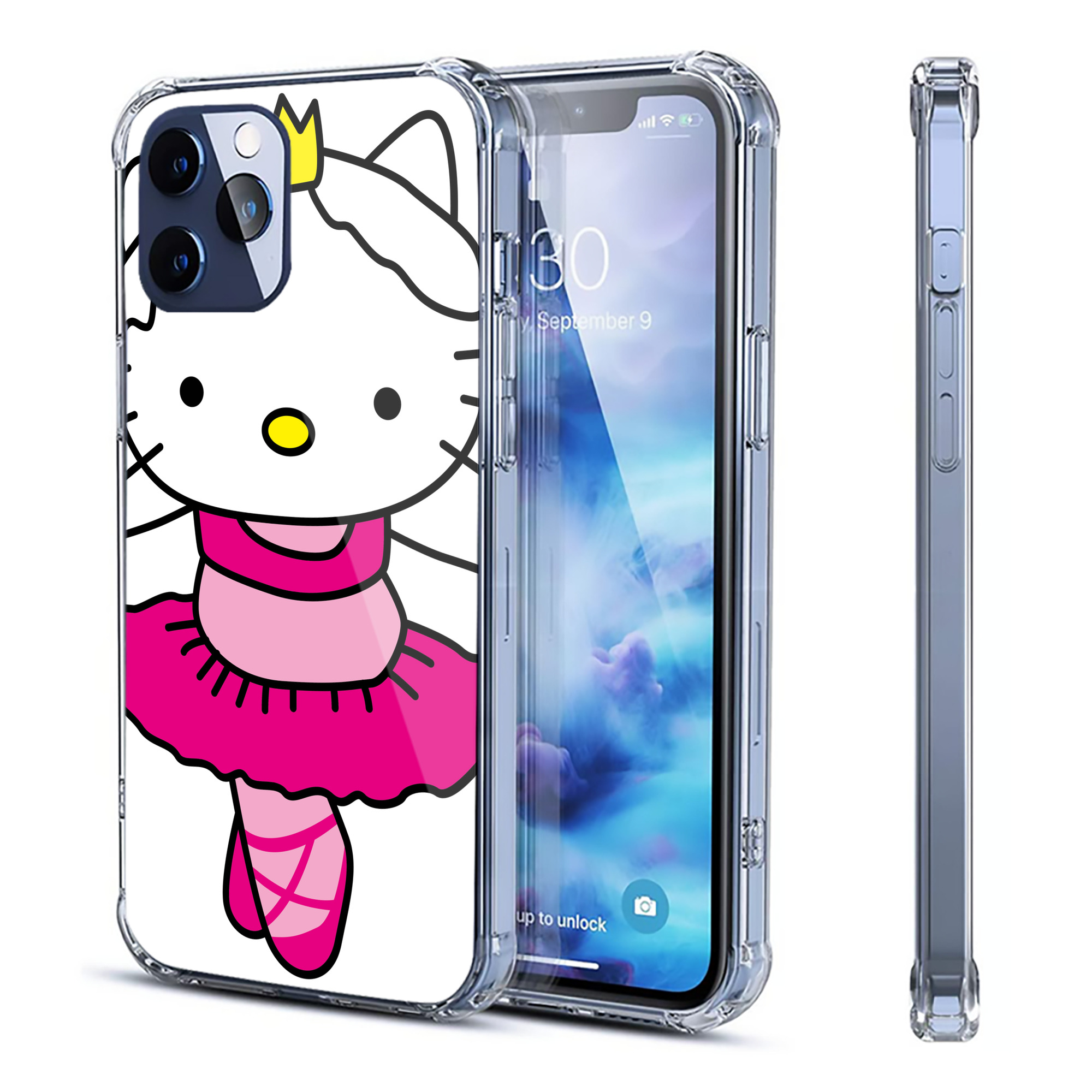 （画像用） Hello Kitty ハローキティ 【iPhone 12シリーズ対応】透明スマホケース（クリアソフトケース）